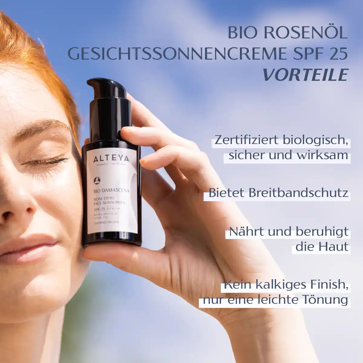 Bio Rosenöl Gesichtssonnencreme SPF 25