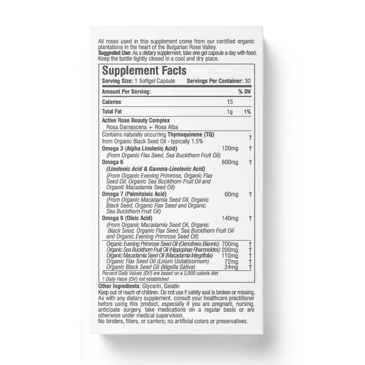 Omegas-Kapseln-Tabelle
