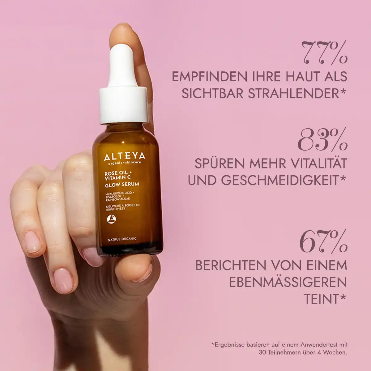 Verbraucherstudie rosenöl & vitamin c glow serum luminous rose