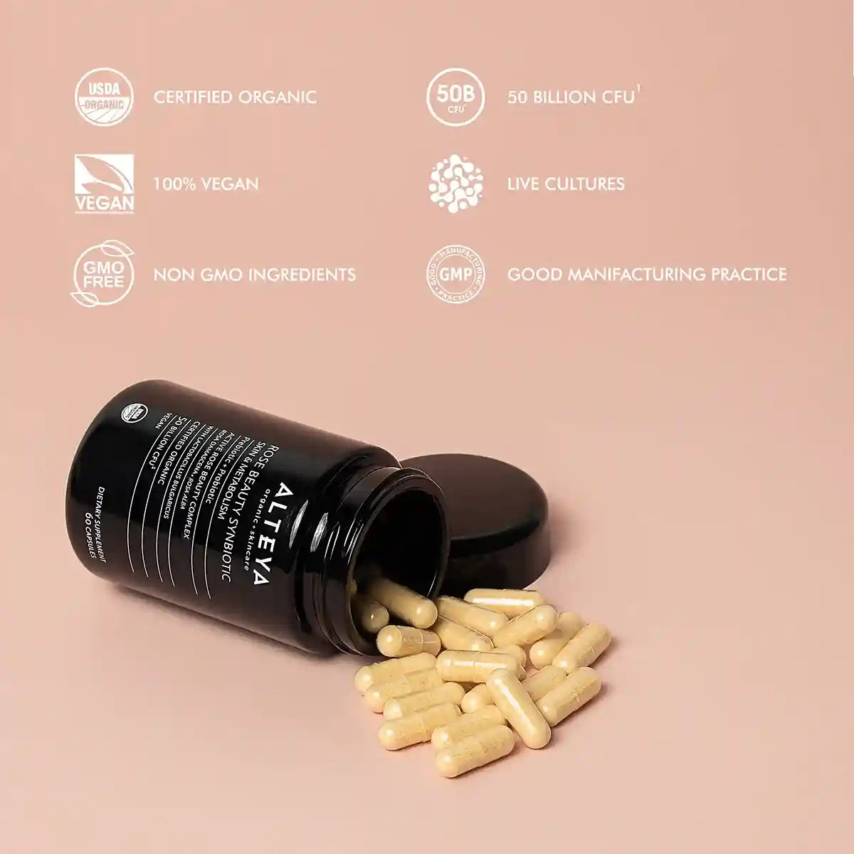 Rose beauty synbiotic bio synbiotikum probiotika prabiotikum komplex mit zwei rosen