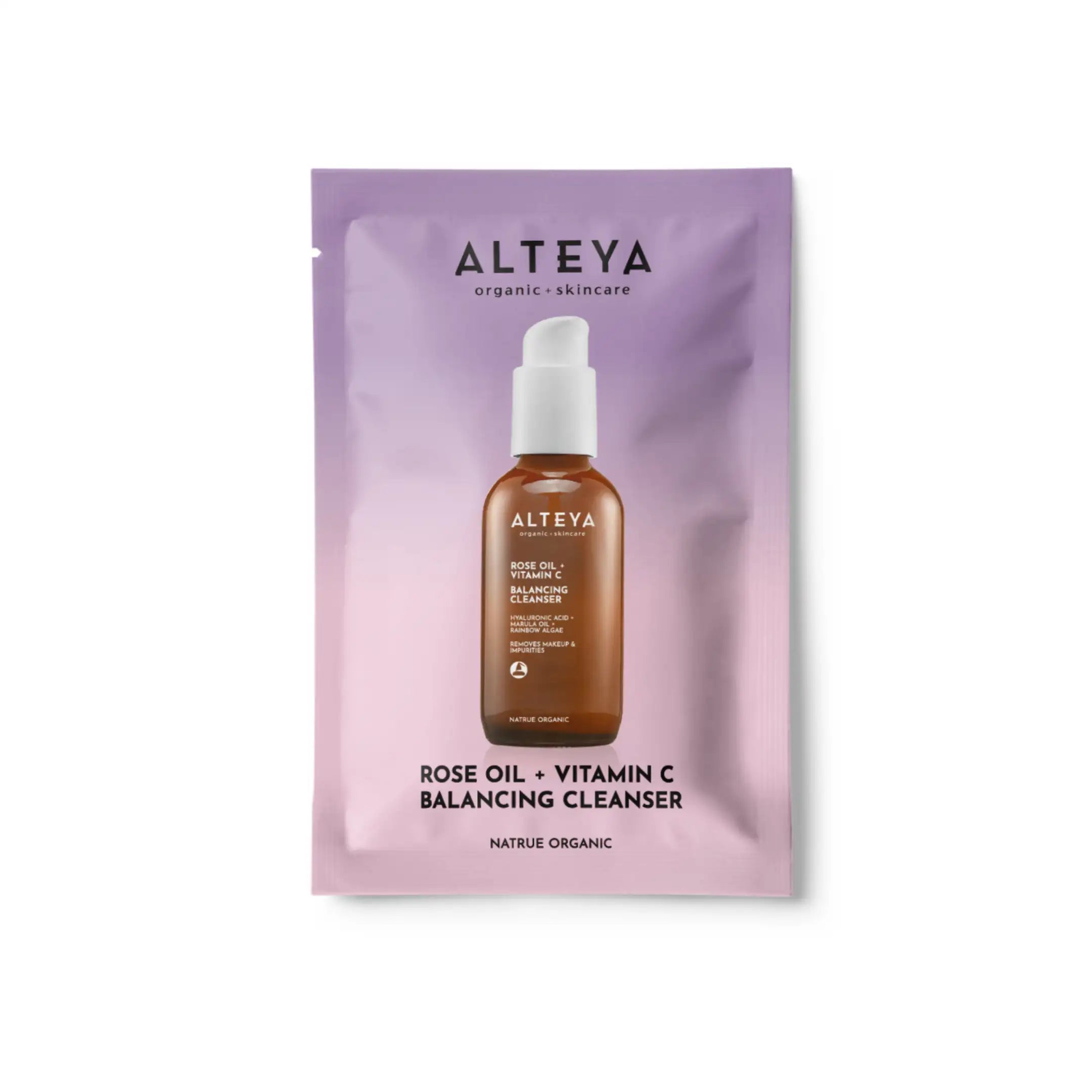 Balancierender Gesichtsreiniger mit Vitamin C, Hyaluronsäure und Rosenöl für sanfte Reinigung und strahlende Haut.