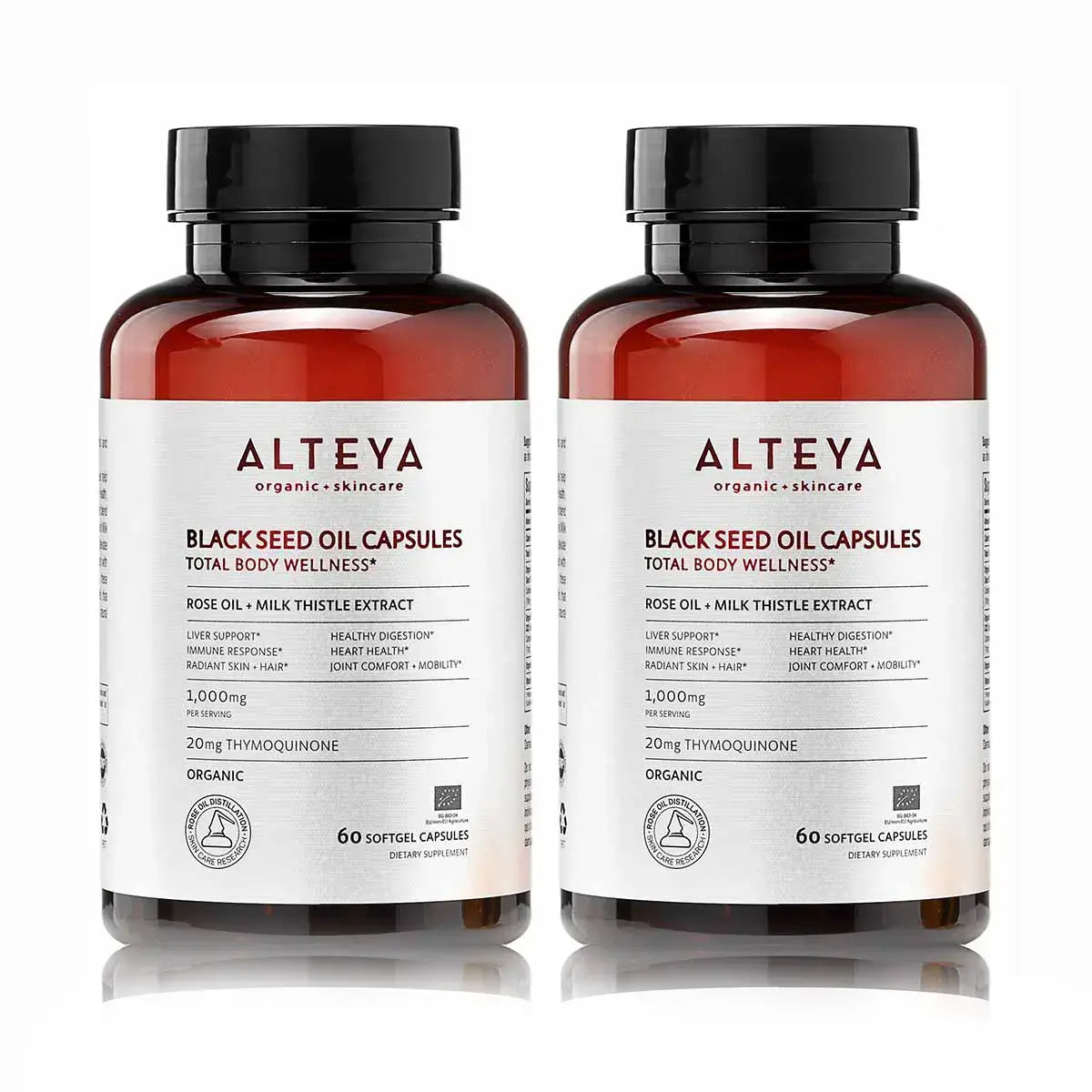 vorteilsset schwarzkümmelöl kapseln – nahrungsergänzungsmittel mit rosenöl & mariendistel-extrakt 2 stück