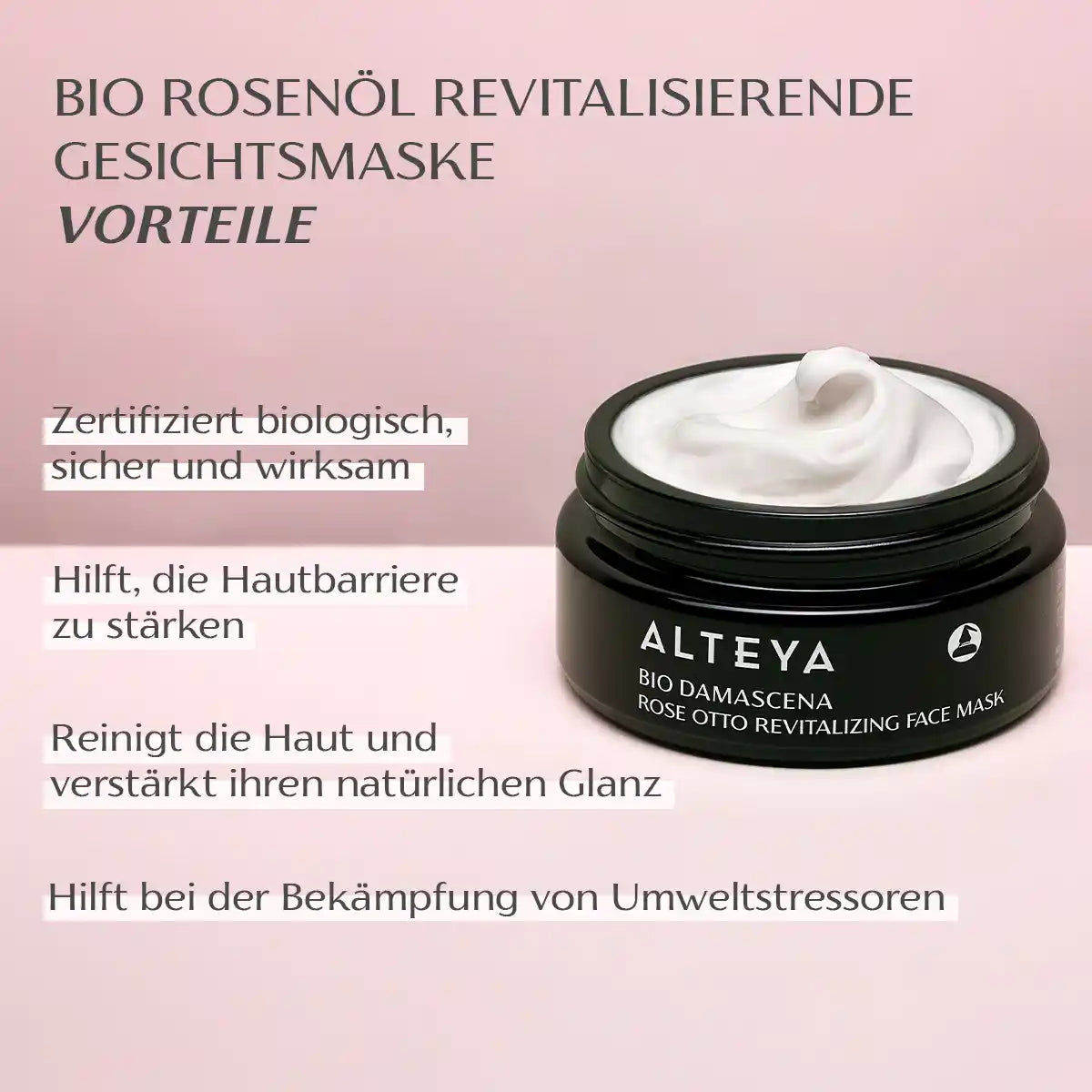 Bio Rosenöl Revitalisierende Gesichtsmaske