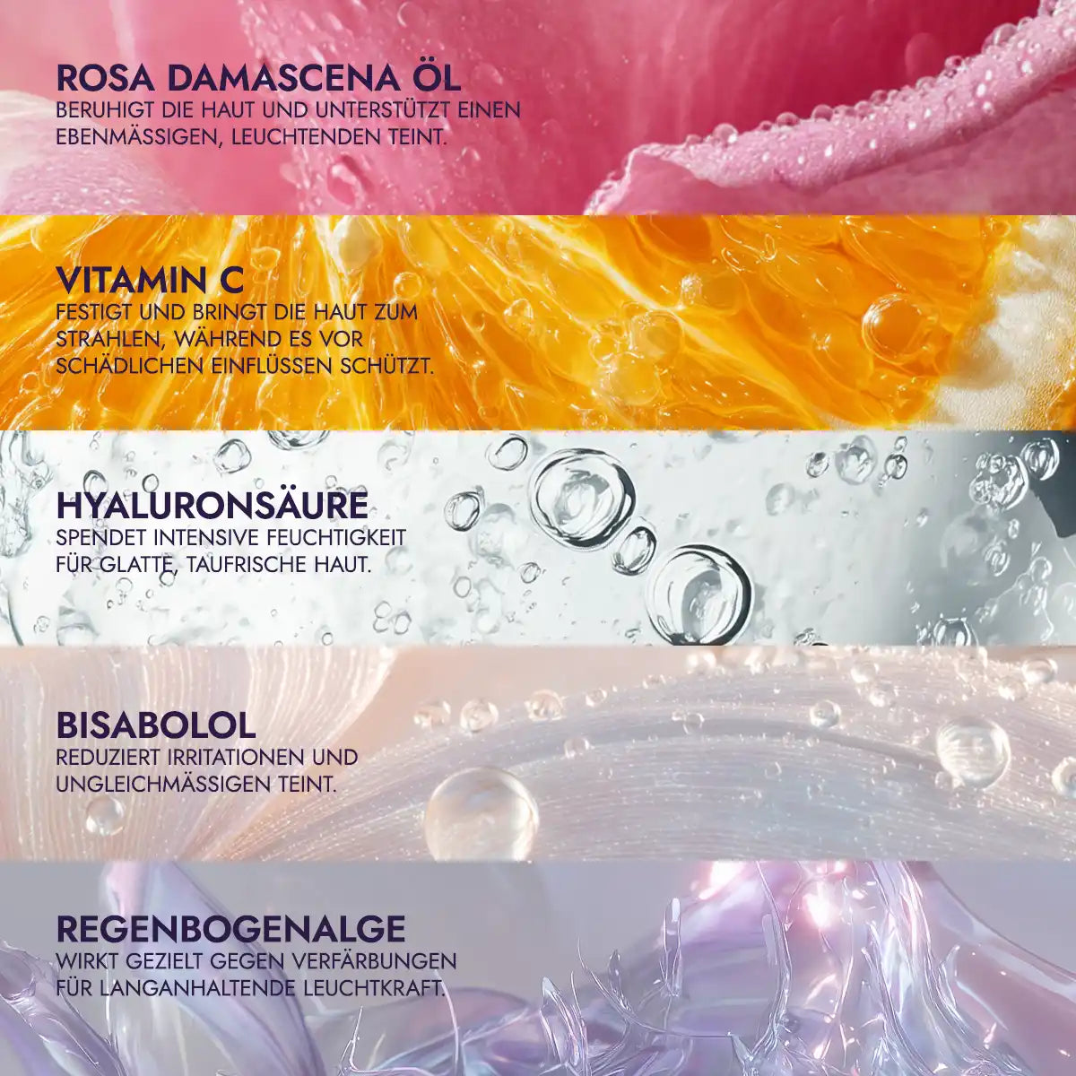 Inhaltsstoffe luminous rose, rosenöl & vitamin c glow serum 