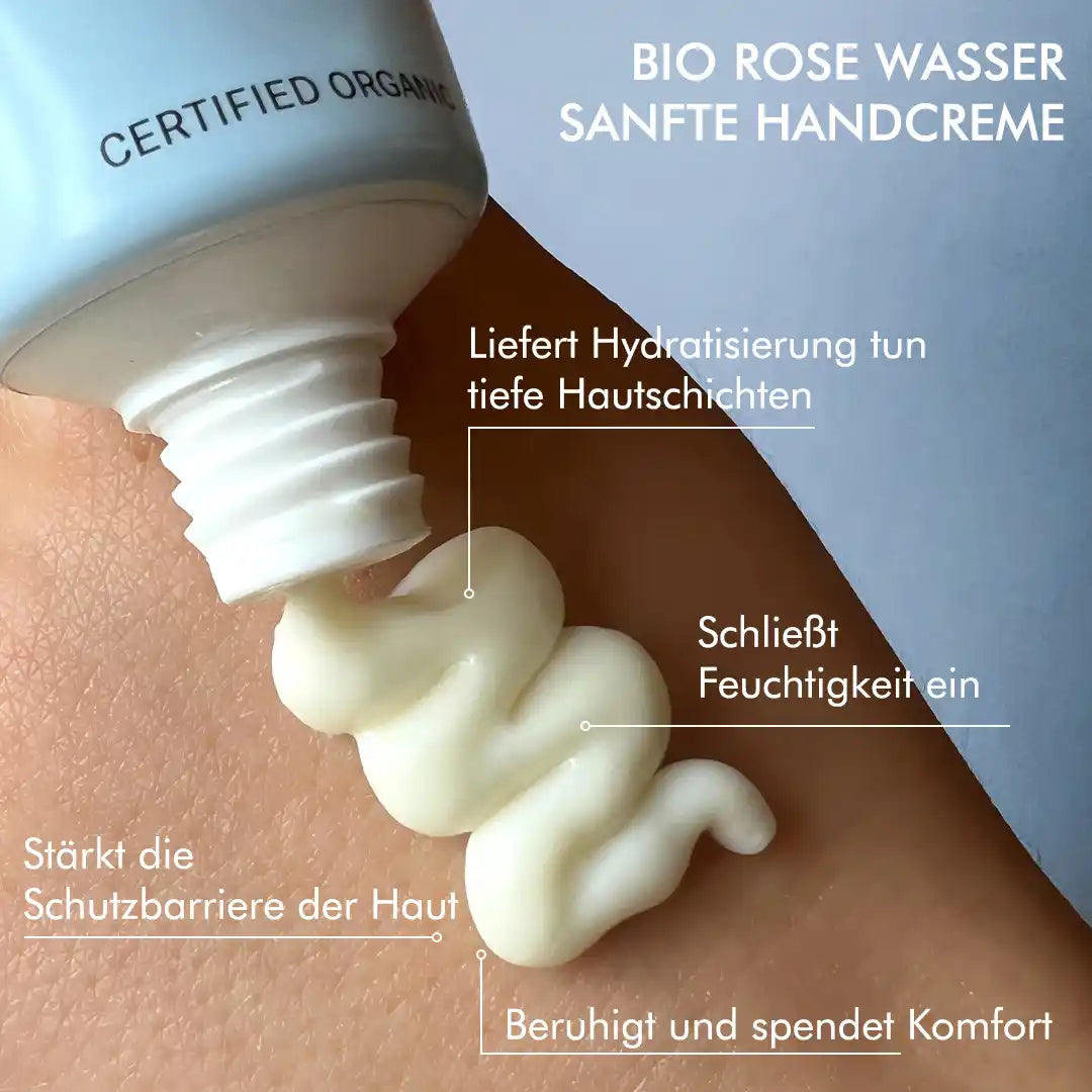 bio rose wasser sanfte handcreme