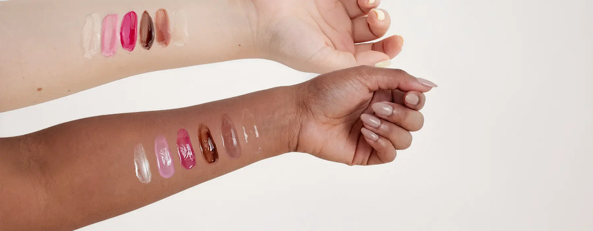Lipgloss textur haende