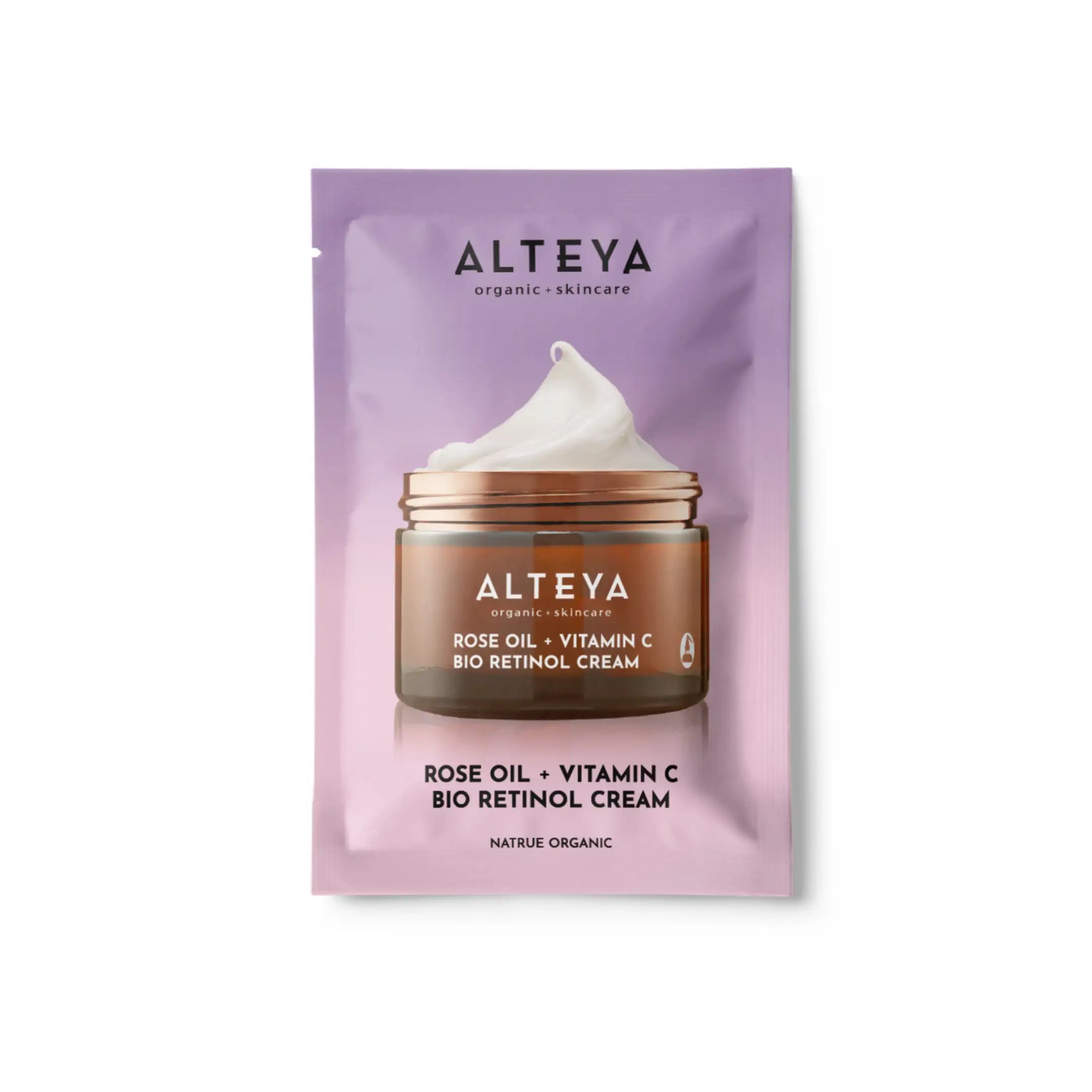 Revitalisierende Gesichtscreme mit Rosenöl, Bakuchiol, Hyaluronsäure und Vitamin C für Feuchtigkeit und strahlende Haut.